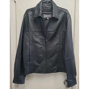 Vtg Wilson's  Leather Black  Bomber Collared Thinsulate‎ Jacket Men's Size Small